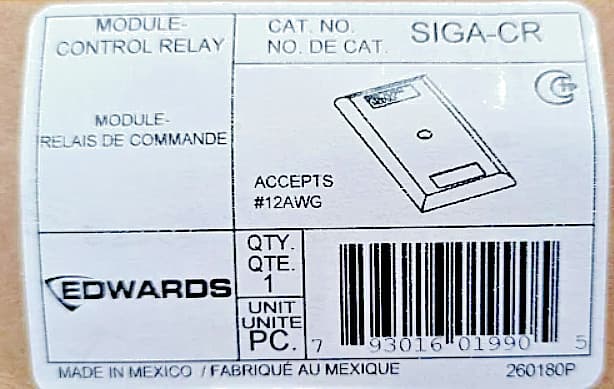 Edward SIGA-CR/MCR Control Relay Module NEW