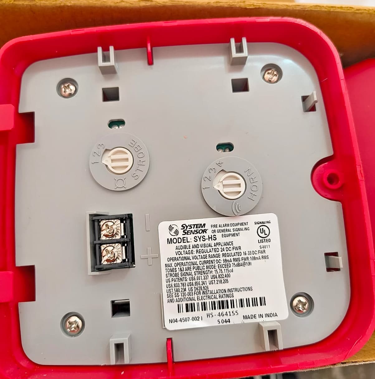 Honeywell SYS-HS Plastic System Sensor Hooter Cum Flasher 75DBA @10FT-FREE SHIP