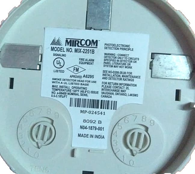 MIRCOM MIX-2251B PHOTOELECTRIC SMOKE DETECTOR NEW - Thumbnail 3