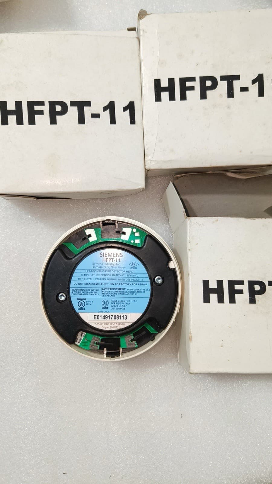 HFPT-11 Siemens Thermal Fire Smoke Detector - NEW - Thumbnail 2