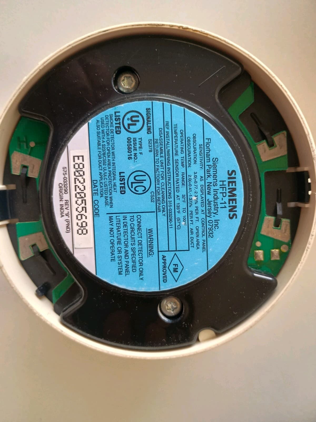 Siemens HFP-11 Intelligent Fire Smoke Heat Detector FireFinder XLS Used Original - Thumbnail 9